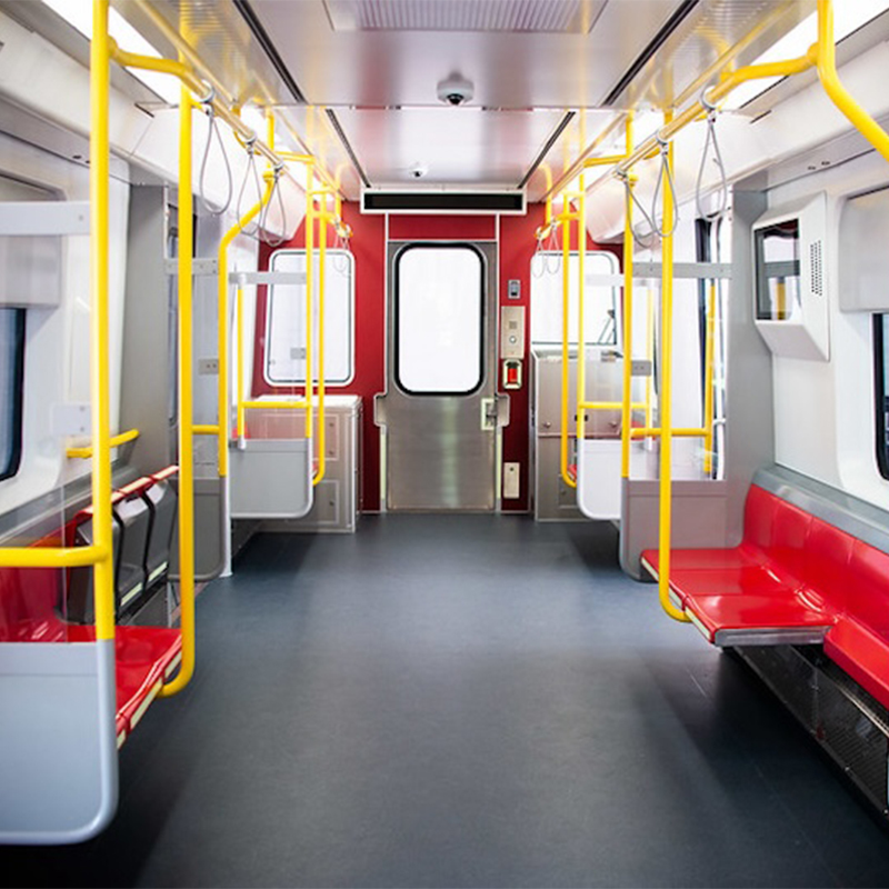 View of empty bus car